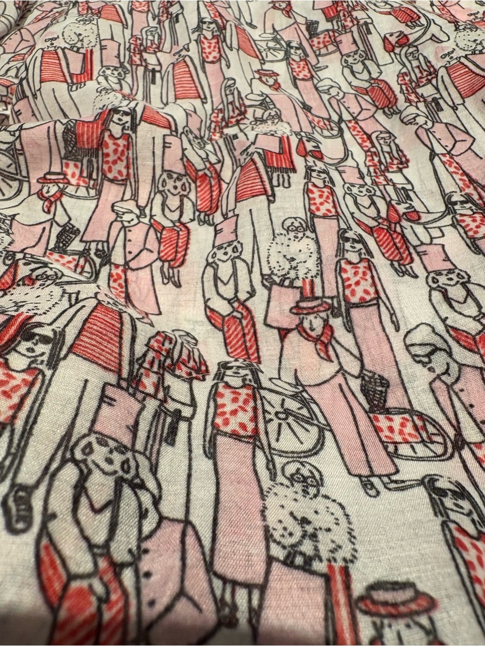 RARE Boden x John Lewis Glasshouse Crowd Scarf Wrap Pop Art 38” x 76”